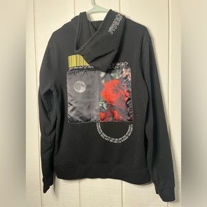 medium black rose hoodie